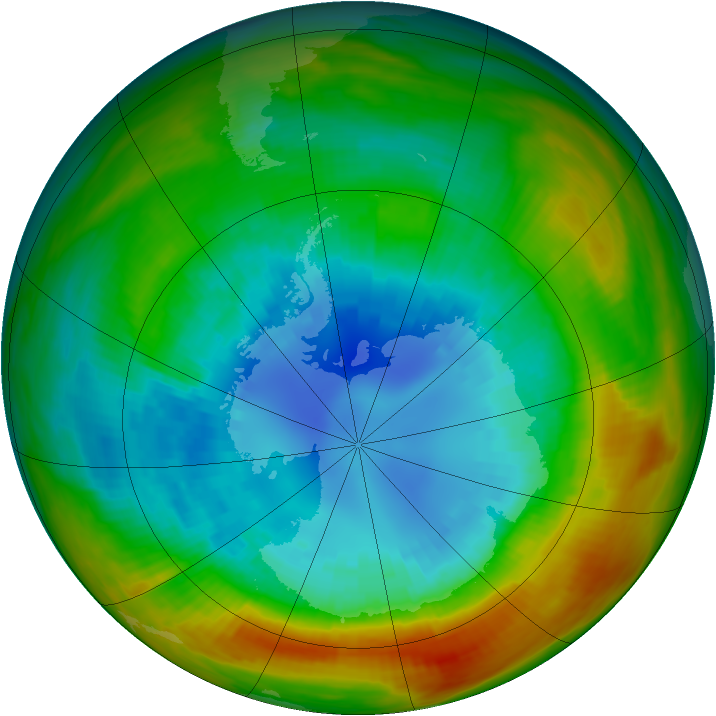 Antarctic ozone map for 01 September 1983
